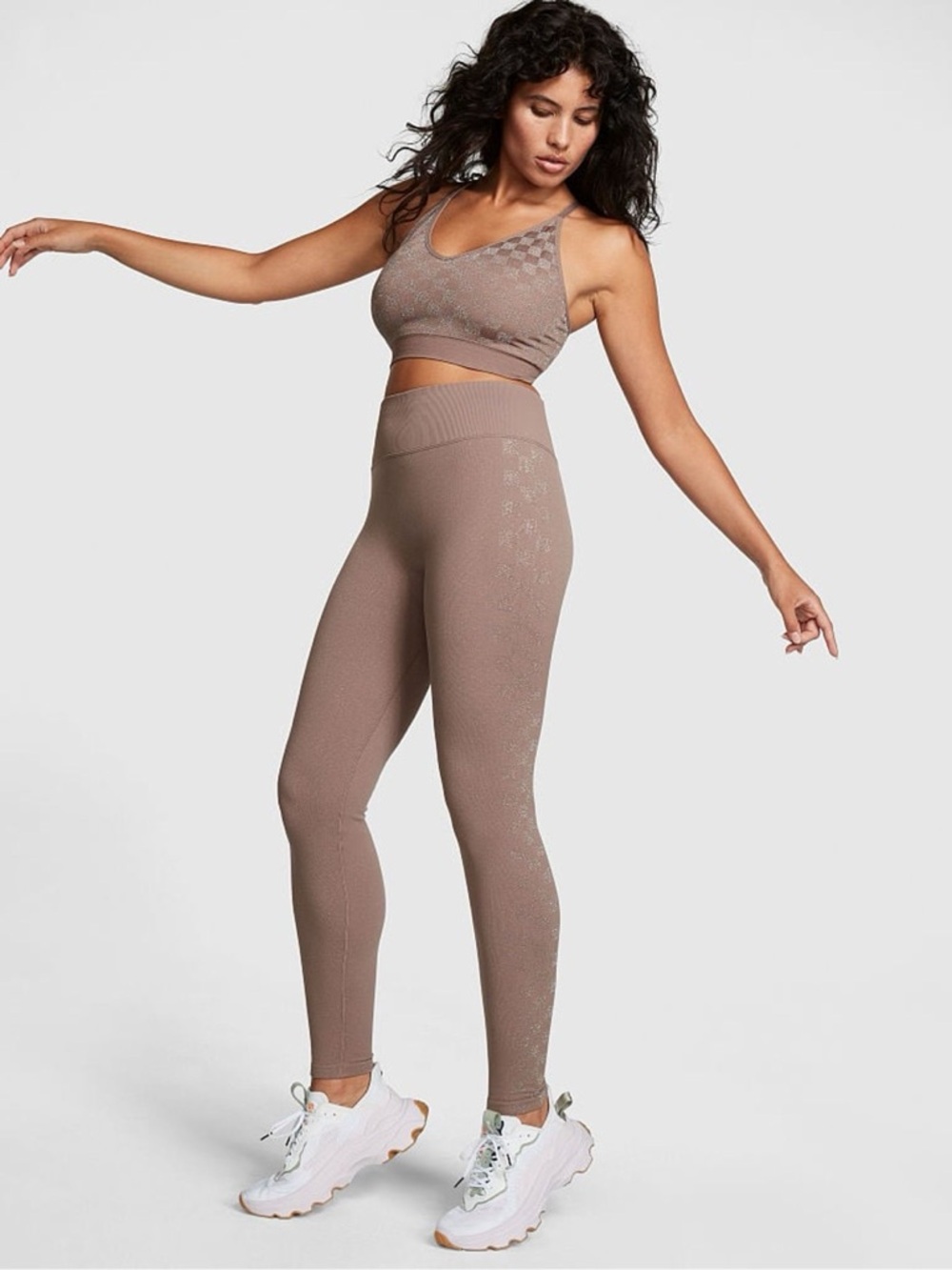 Victoria's Secret PINK Shimmer Checkered Leggings - Medium
